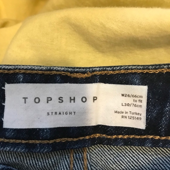 Topshop Dark Blue Straight-Leg Jeans - Picture 6 of 8